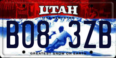 UT license plate B083ZB