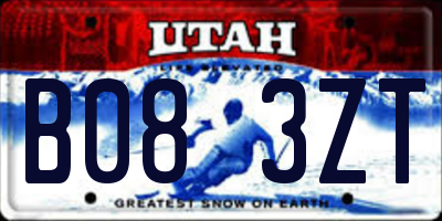 UT license plate B083ZT