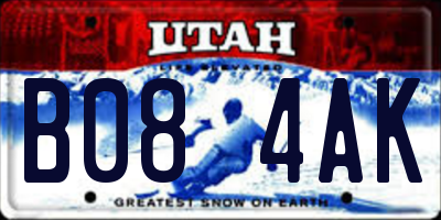 UT license plate B084AK
