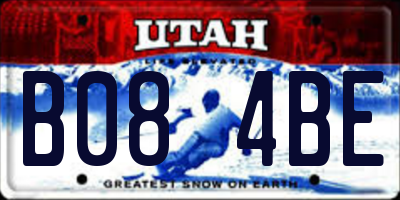 UT license plate B084BE
