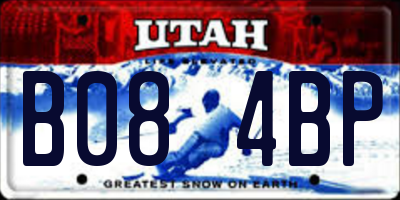 UT license plate B084BP