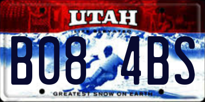 UT license plate B084BS