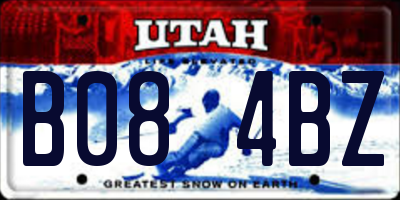 UT license plate B084BZ