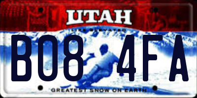 UT license plate B084FA