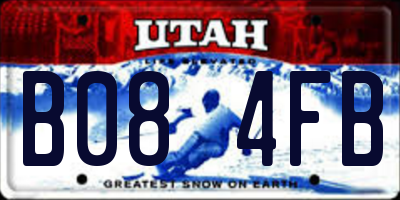 UT license plate B084FB