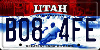 UT license plate B084FE