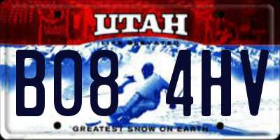 UT license plate B084HV