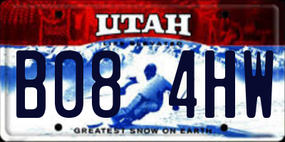UT license plate B084HW