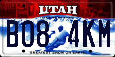 UT license plate B084KM