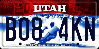UT license plate B084KN