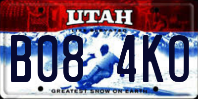 UT license plate B084KO