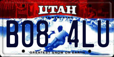 UT license plate B084LU