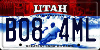 UT license plate B084ML