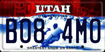 UT license plate B084MO