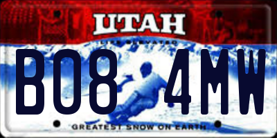 UT license plate B084MW