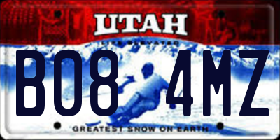 UT license plate B084MZ