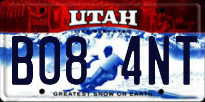UT license plate B084NT