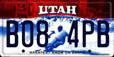 UT license plate B084PB