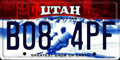 UT license plate B084PF