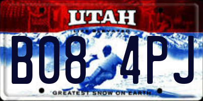 UT license plate B084PJ