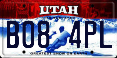 UT license plate B084PL