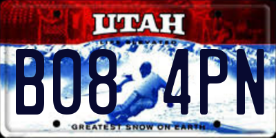 UT license plate B084PN