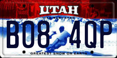 UT license plate B084QP