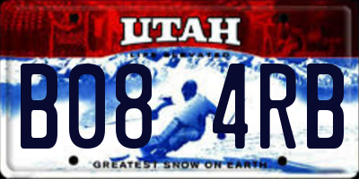 UT license plate B084RB
