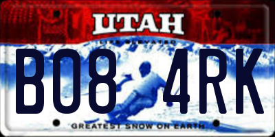 UT license plate B084RK