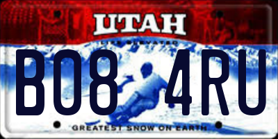 UT license plate B084RU