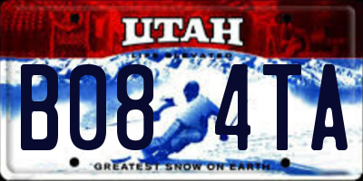 UT license plate B084TA