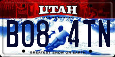 UT license plate B084TN