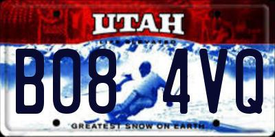 UT license plate B084VQ