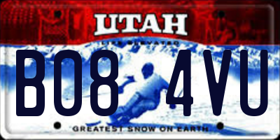 UT license plate B084VU