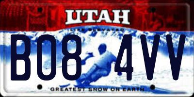 UT license plate B084VV