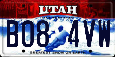 UT license plate B084VW