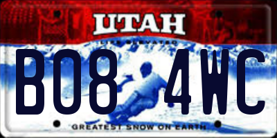 UT license plate B084WC