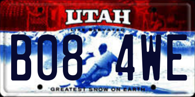 UT license plate B084WE