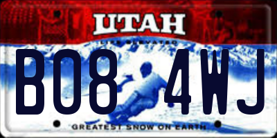 UT license plate B084WJ