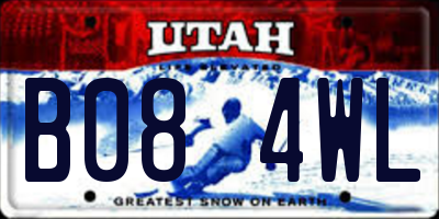 UT license plate B084WL