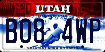UT license plate B084WP