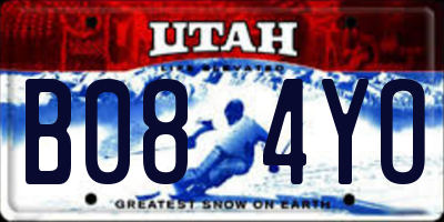 UT license plate B084YO