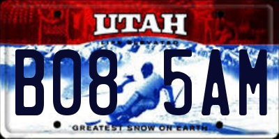 UT license plate B085AM