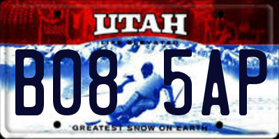 UT license plate B085AP