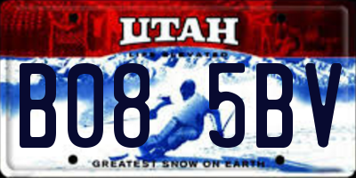 UT license plate B085BV