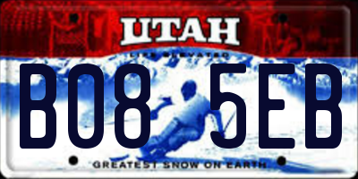 UT license plate B085EB