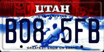 UT license plate B085FB