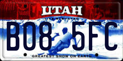UT license plate B085FC