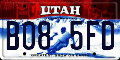 UT license plate B085FD