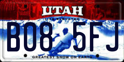 UT license plate B085FJ